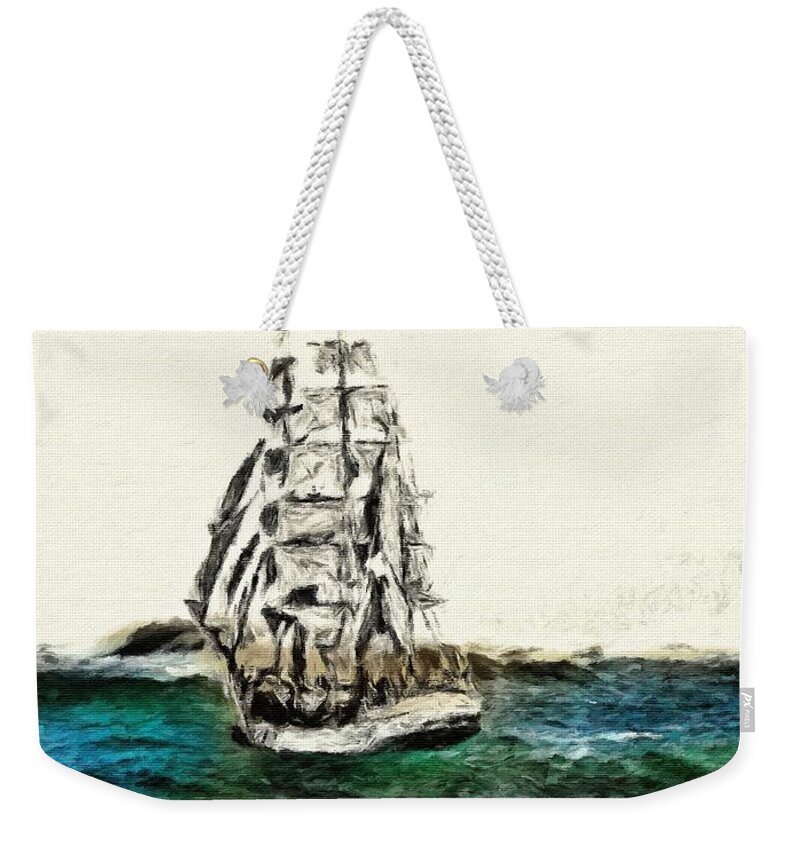 Under Full Canvas Weekender Tote Bag featuring the photograph Under full canvas by Blair Stuart