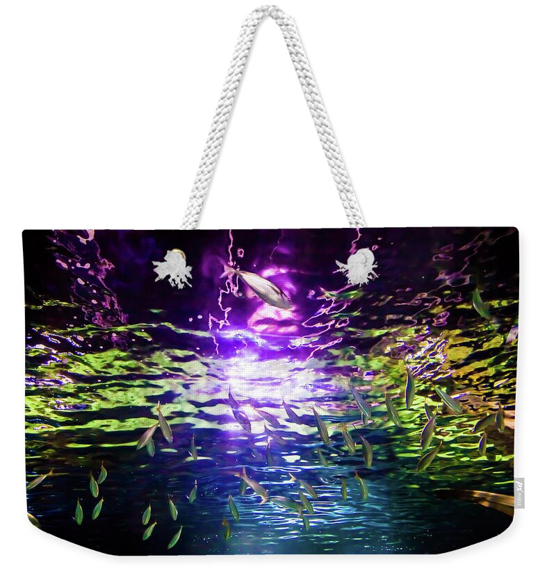 Under Water Weekender Tote Bag featuring the photograph Under The Rainbow by Az Jackson