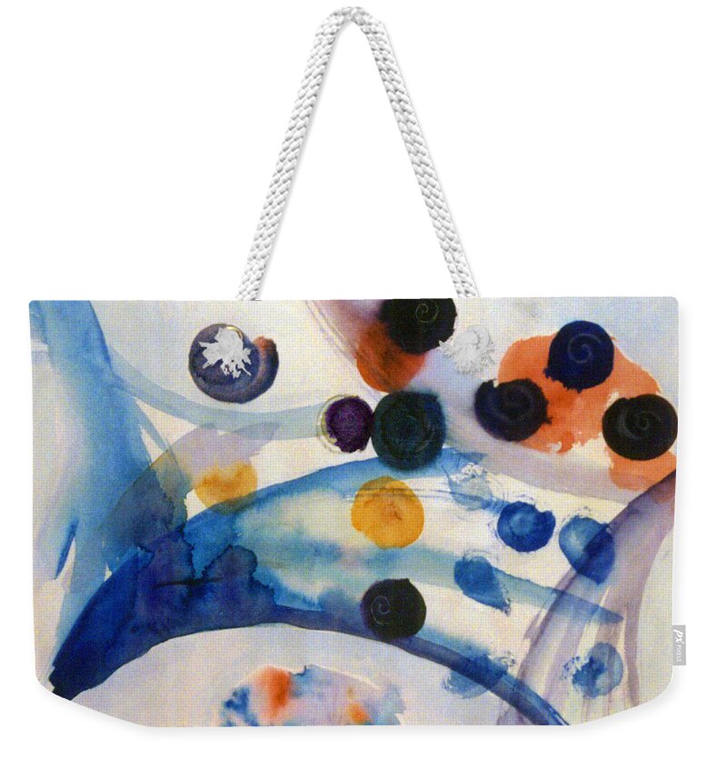 Abstract Weekender Tote Bag featuring the painting Under the Sea by Steve Karol
