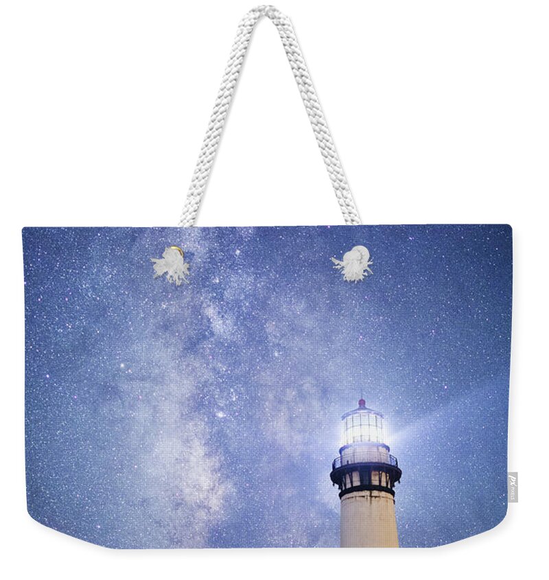 Lighthouse Weekender Tote Bag featuring the photograph Under The Stars by Erick Castellon