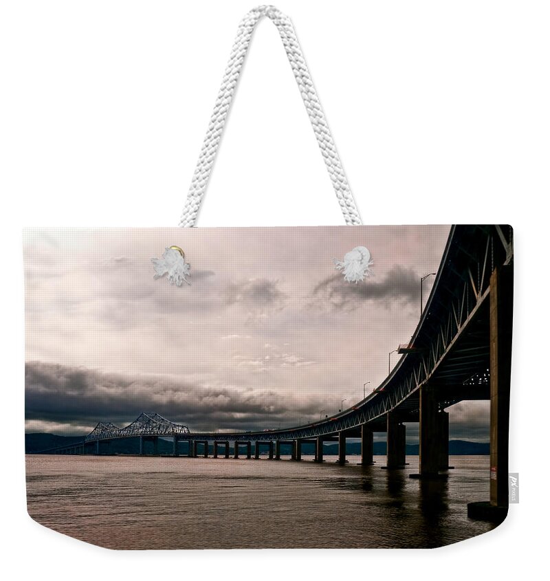 New York Weekender Tote Bag featuring the photograph Under the Tappan Zee by S Paul Sahm