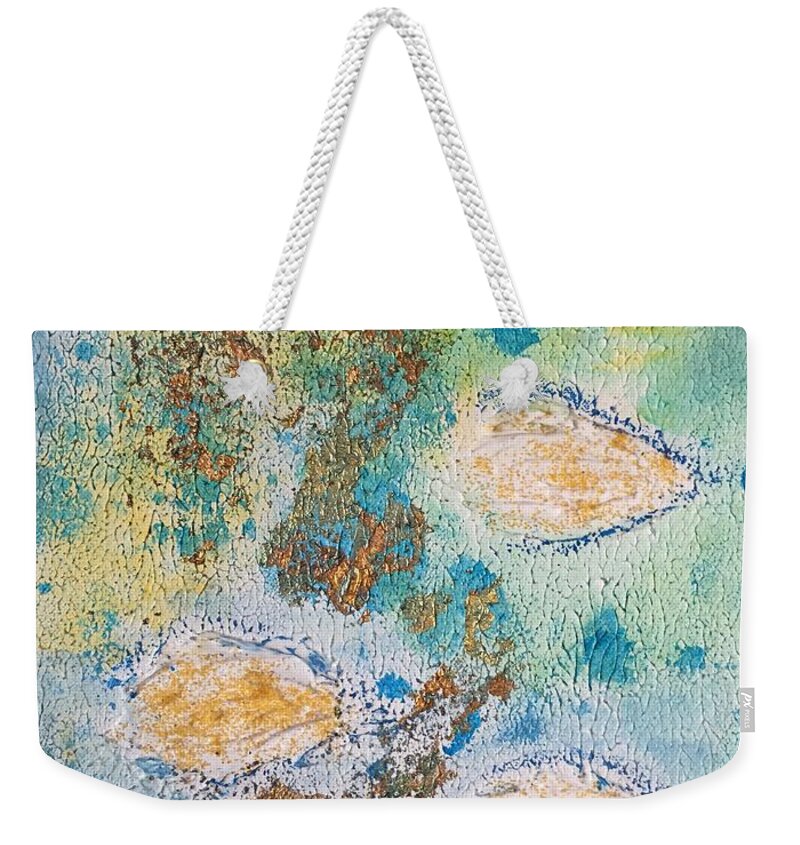 Underwater Color Harmony Weekender Tote Bag featuring the painting Underwater Color Harmony 1 by Pilbri Britta Neumaerker