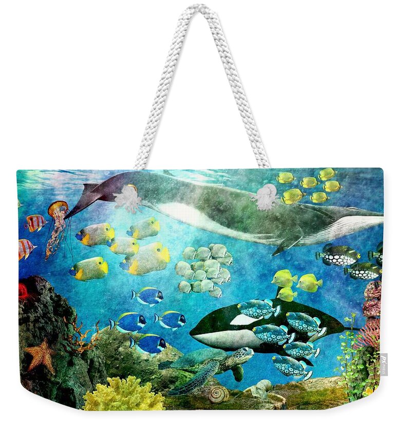 Children Weekender Tote Bag featuring the digital art Underwater Magic by Ally White