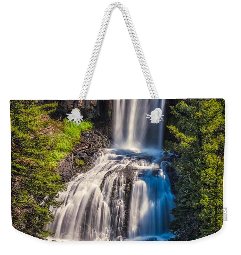 Flowing Weekender Tote Bag featuring the photograph Undine Falls by Rikk Flohr