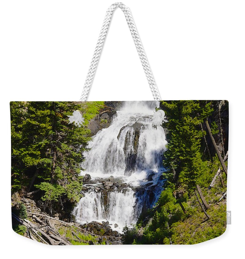 Yellowstone Weekender Tote Bag featuring the photograph Undine Falls Yellowstone by Jennifer White