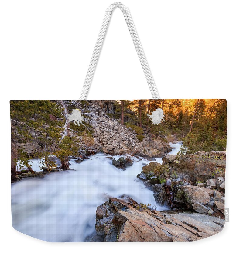 Landscape Weekender Tote Bag featuring the photograph Unfamiliar Beauty of Upper Eagle Falls by Mike Herron