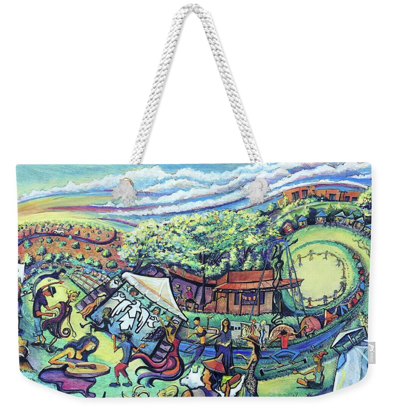 Unify Weekender Tote Bag featuring the painting Unify Fest 2017 by David Sockrider