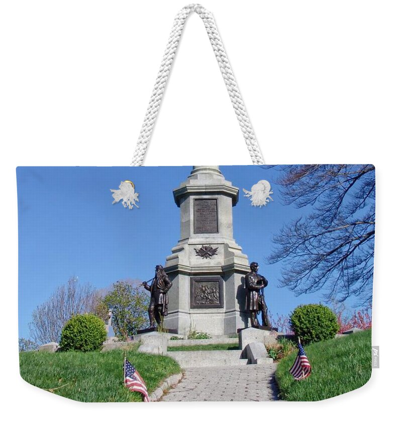 Civil War Weekender Tote Bag featuring the photograph Union Soldier Memorial New York City by DiDesigns Graphics