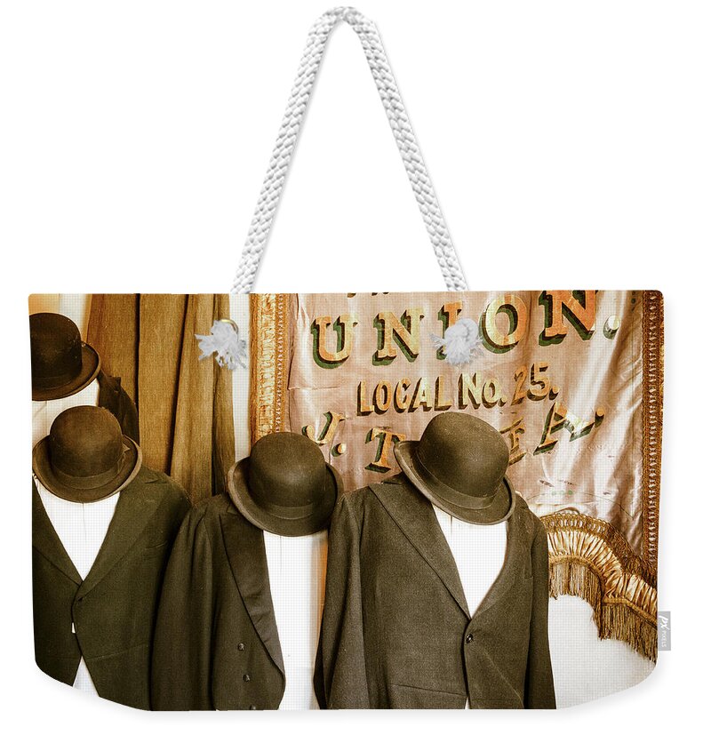 Bateson Weekender Tote Bag featuring the photograph Union Vintage Clothing by Steven Bateson