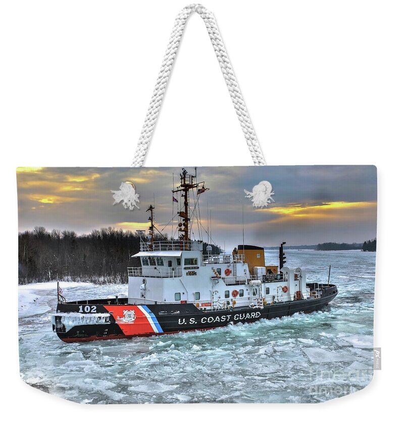 Uscgc Weekender Tote Bag featuring the photograph United States Coast Guard Cutter Bristol Bay-3310 by Norris Seward