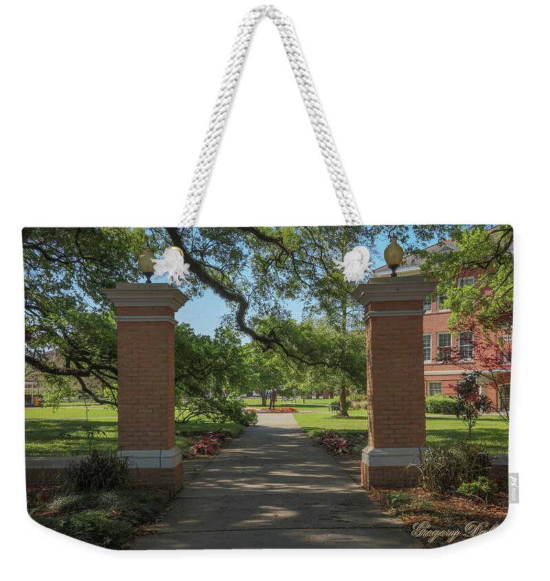 Ul Weekender Tote Bag featuring the photograph University and Johnston Entrance by Gregory Daley MPSA