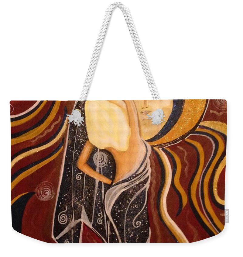  Weekender Tote Bag featuring the painting Unveiling The Goddess by Tracy McDurmon