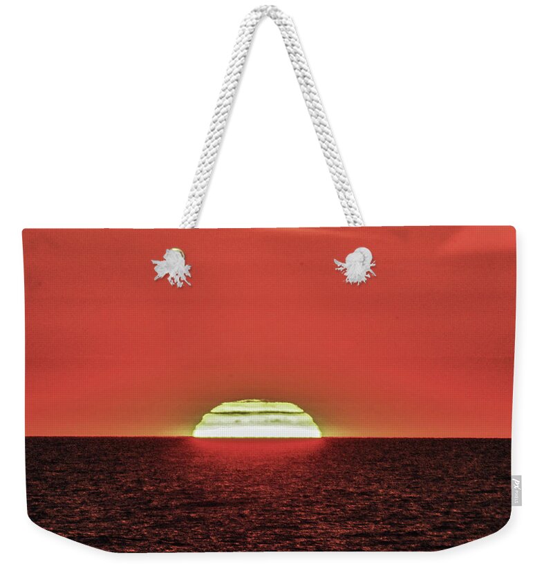 The Sun Rises In The Atlantic Ocean Weekender Tote Bag featuring the photograph Up by Addison Likins
