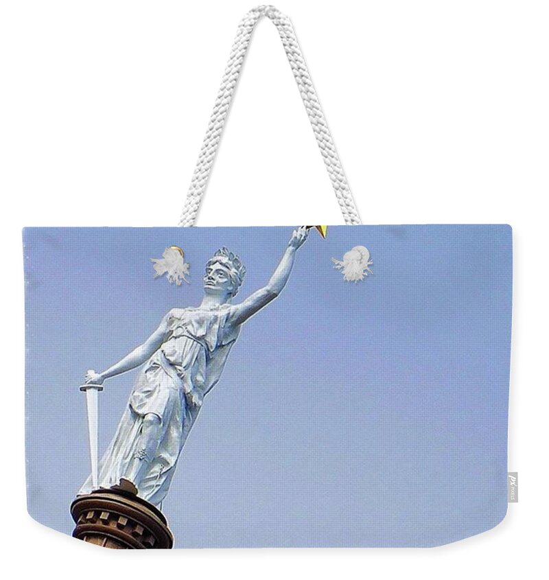 Keepaustinweird Weekender Tote Bag featuring the photograph Up Close And Personal With The #goddess by Austin Tuxedo Cat