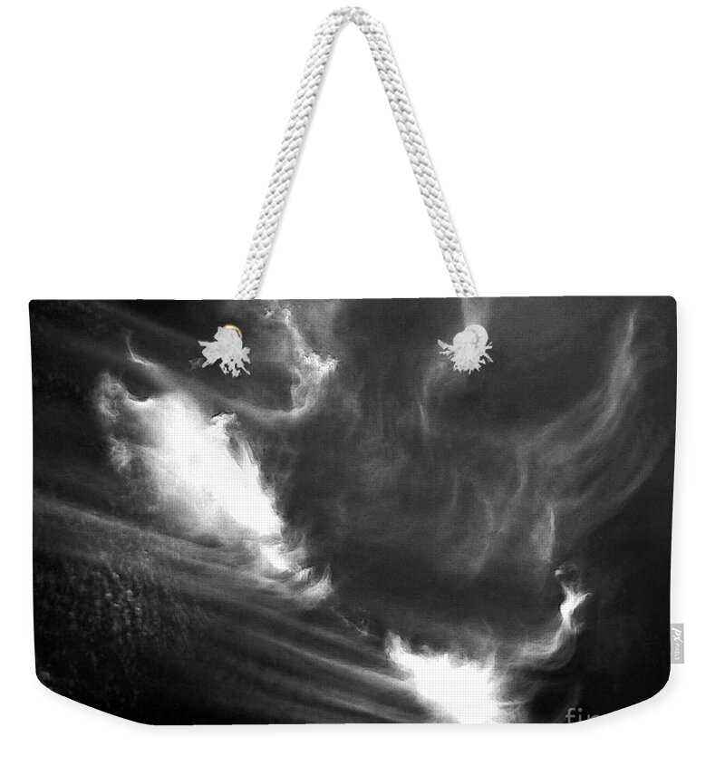 Abstract Weekender Tote Bag featuring the photograph Up In The Clouds by Robyn King