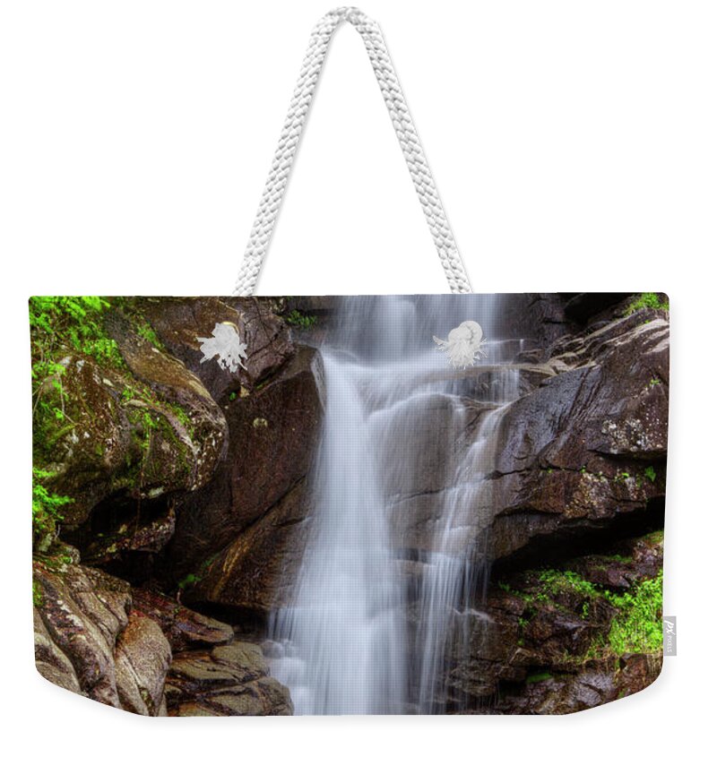 Upper Weekender Tote Bag featuring the photograph Upper Kirby Falls Davis Brook by White Mountain Images