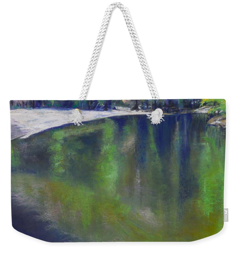 River Weekender Tote Bag featuring the pastel Upriver View by Sandra Lee Scott