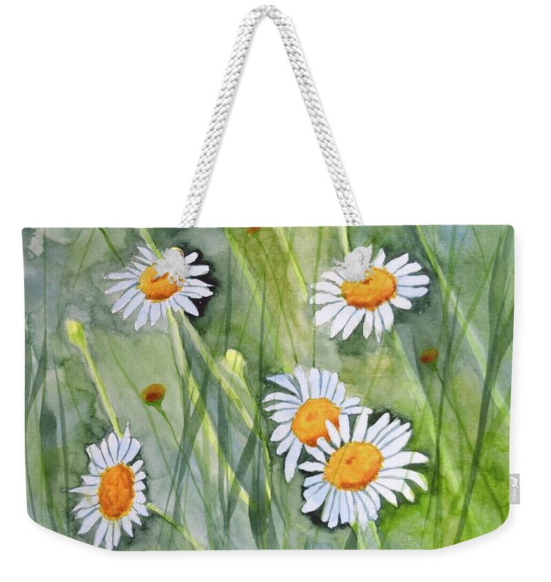  Weekender Tote Bag featuring the painting Upsy Daisy by Barrie Stark