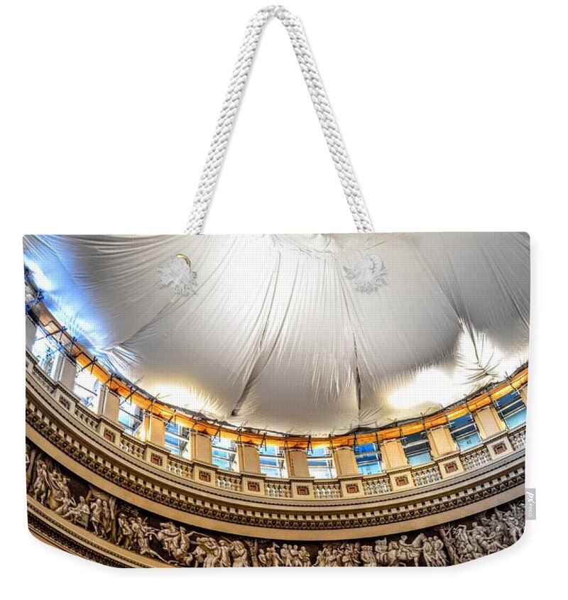 Congress Weekender Tote Bag featuring the photograph United States Capitol Dome Under Construction by Rincon Road Photography