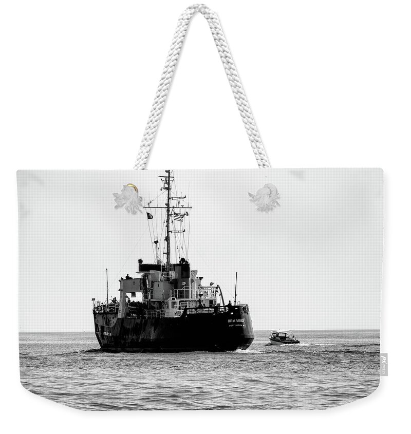 United States Coast Guard Cutter Weekender Tote Bag featuring the photograph White Portugeuse by Randy J Heath