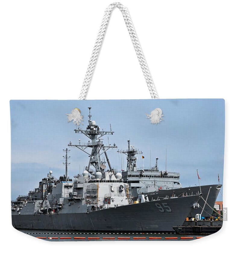 Ship Weekender Tote Bag featuring the photograph USS James E. Williams DDG-95 by Christopher Holmes