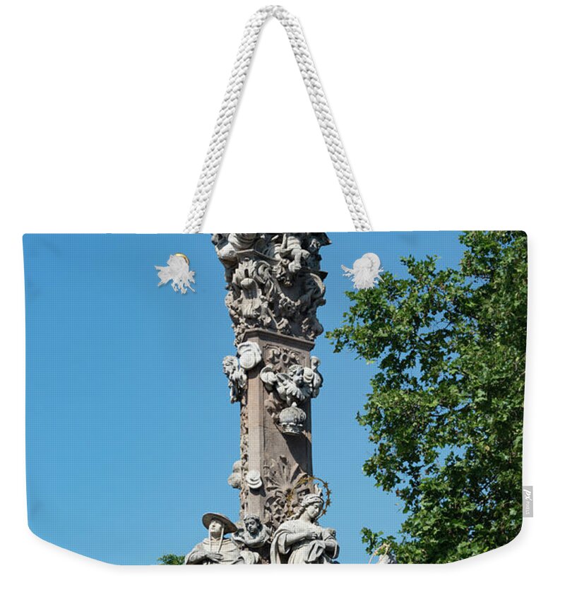 Vac Weekender Tote Bag featuring the photograph Vac Plague Column by Bob Phillips