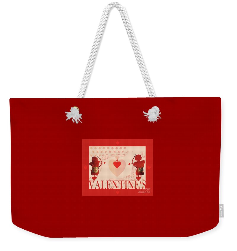 Valentine's Weekender Tote Bag featuring the digital art Valentine's JM 0006 by Johannes Murat