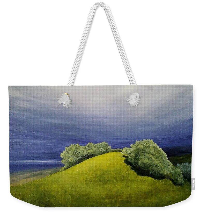 Mishel Vanderten Weekender Tote Bag featuring the painting Valle Vista Meadow by Mishel Vanderten