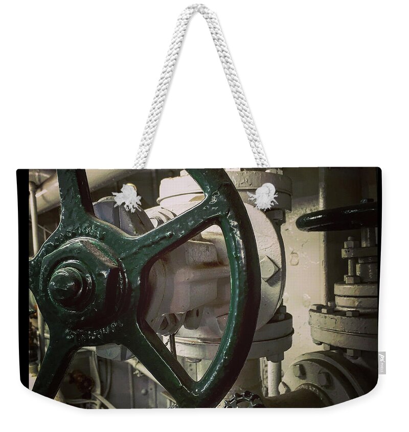 Tug Boat Weekender Tote Bag featuring the photograph Valves by Tim Nyberg
