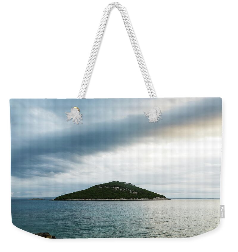Losinj Weekender Tote Bag featuring the photograph Veli Osir Island at dawn, Losinj Island, Croatia. by Ian Middleton