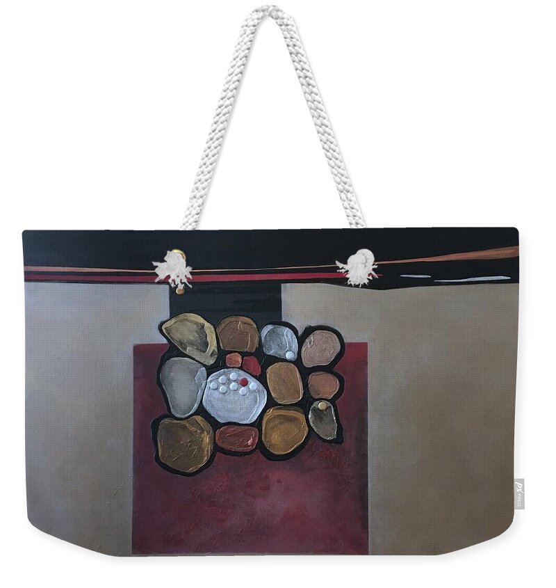 Metallic Weekender Tote Bag featuring the painting Velocity by Marlene Burns