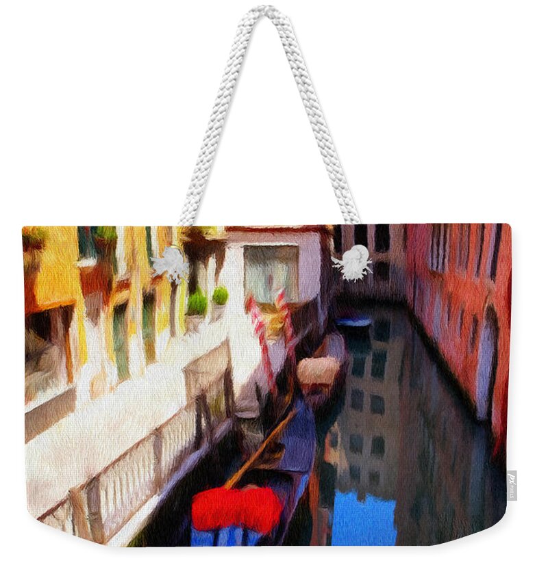 Venice Weekender Tote Bag featuring the painting Venetian Canal by Jeffrey Kolker