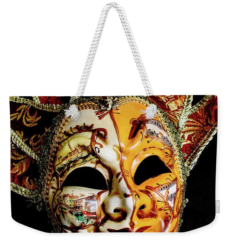 Venetian Mask Weekender Tote Bag featuring the photograph Venetian Mask 2 by Steve Purnell