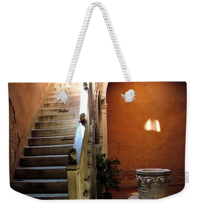 Architecture Weekender Tote Bag featuring the photograph Venetian Stairway by Donna Corless