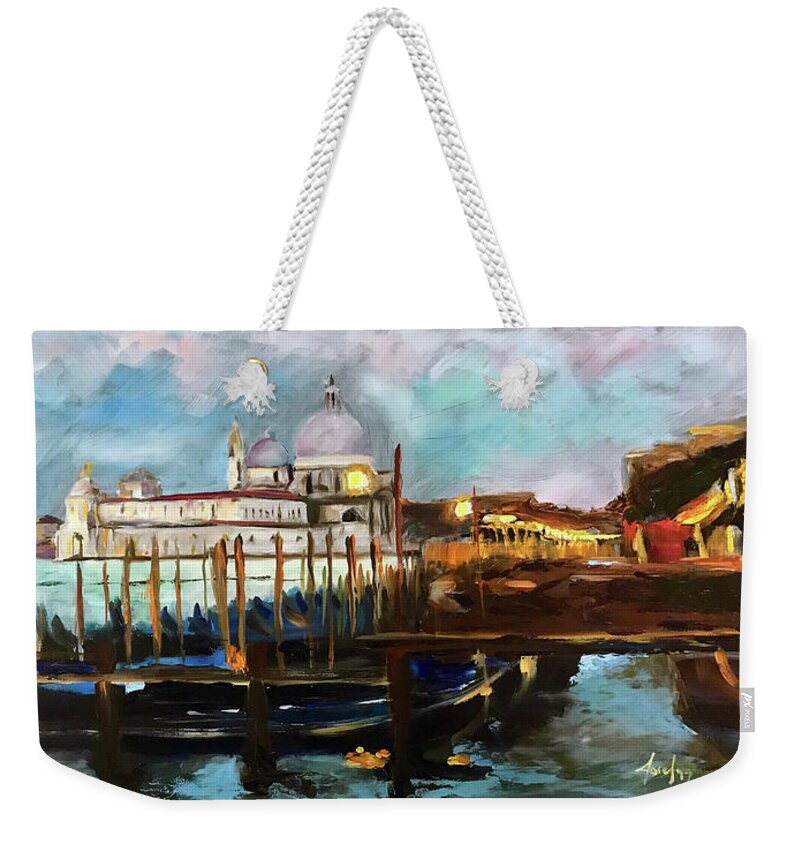 Theartistjosef Weekender Tote Bag featuring the painting Venetian Twilight by Josef Kelly