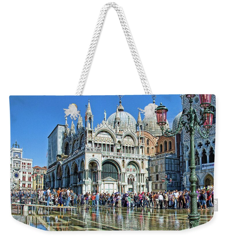 Venice Saint Marko Basilica Weekender Tote Bag featuring the photograph Venice San Marco by Maria Rabinky