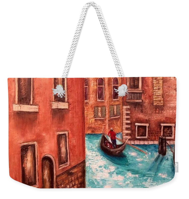 Venus Weekender Tote Bag featuring the painting Venice by Annamarie Sidella-Felts