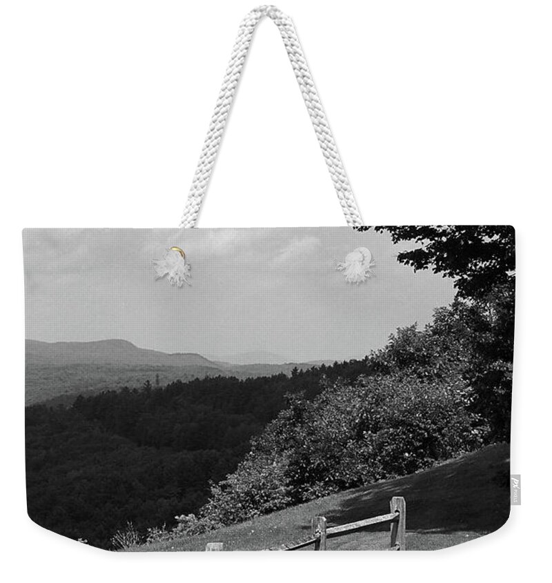 America Weekender Tote Bag featuring the photograph Vermont Countryside 2006 BW by Frank Romeo