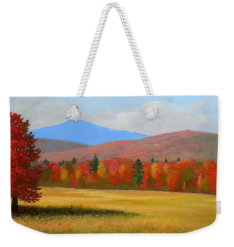 Autumn Weekender Tote Bag featuring the painting Vermont Haven by Frank Wilson