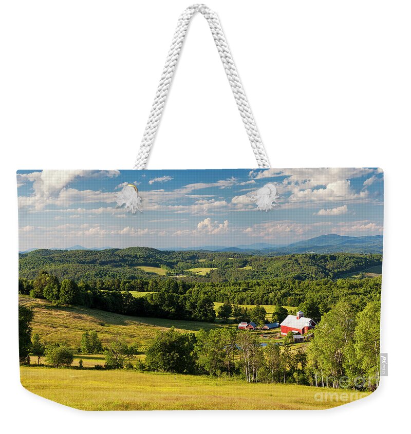 Summer Weekender Tote Bag featuring the photograph Vermont Summer Vista by Alan L Graham