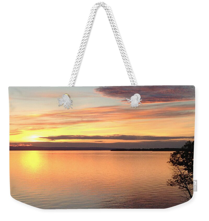 Sunset Weekender Tote Bag featuring the photograph Vermont Sunset, Lake Champlain by Felipe Adan Lerma