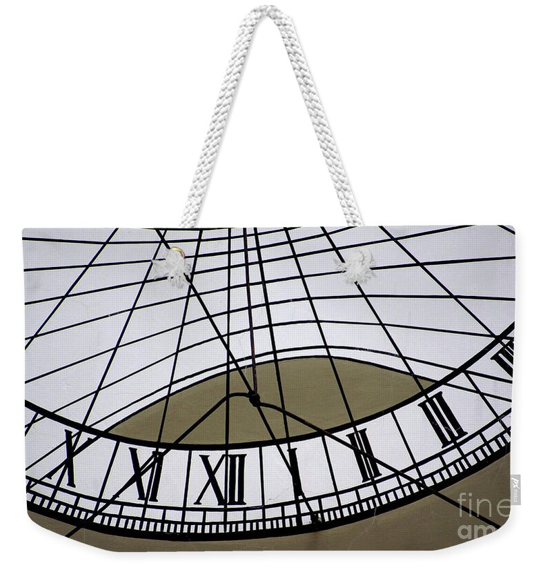 Sundial Weekender Tote Bag featuring the photograph Vertical Sundial - Vertikale Sonnenuhr by Eva-Maria Di Bella