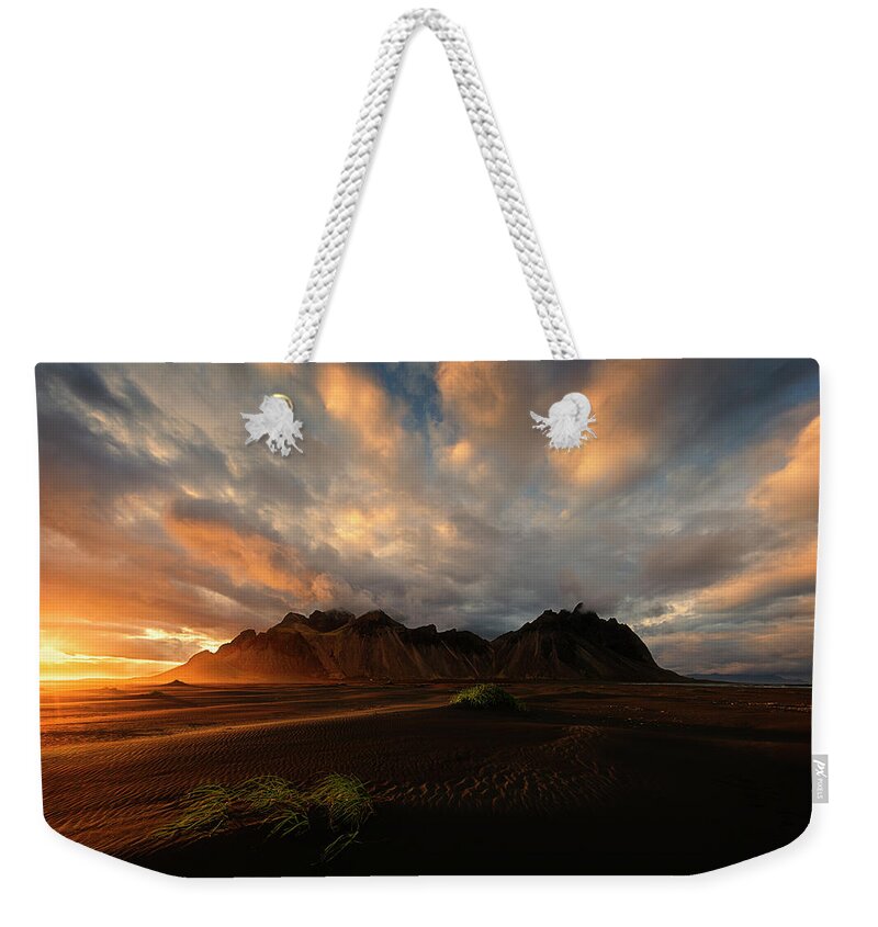 Iceland Weekender Tote Bag featuring the photograph Vestrahorn by Dominique Dubied