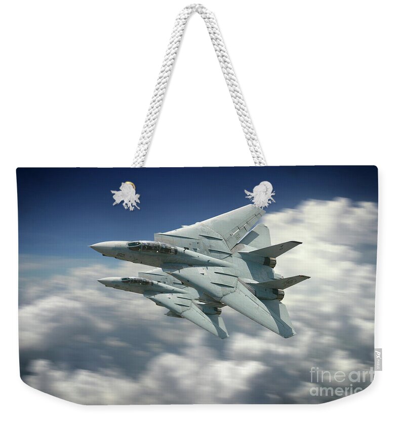 F-14 Tomcat Weekender Tote Bag featuring the digital art VF-101 Grim reapers by Airpower Art