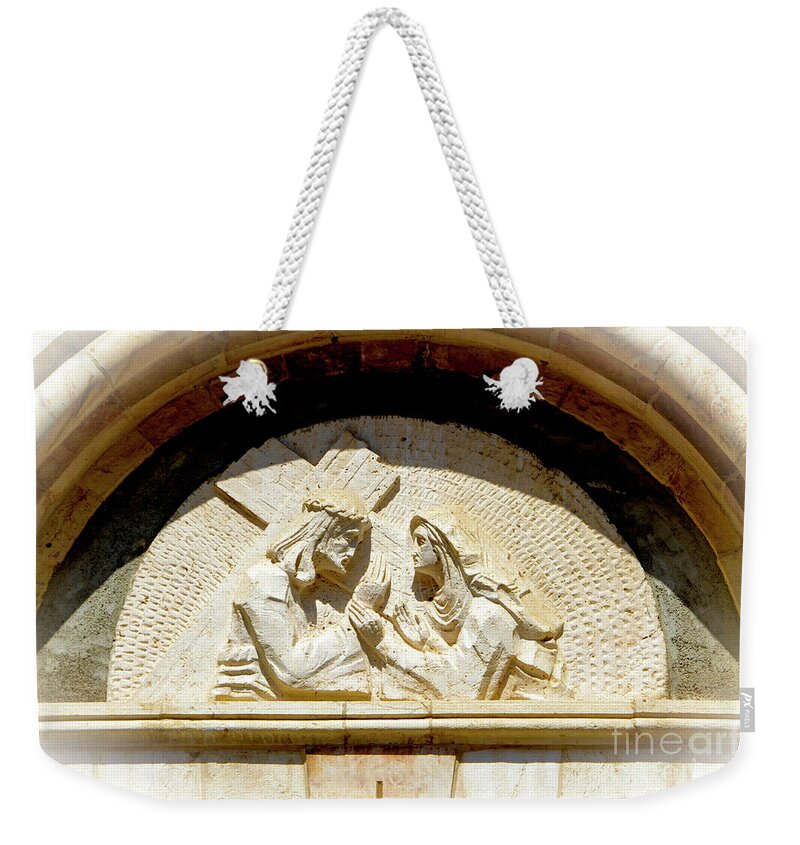 Christian Art Weekender Tote Bag featuring the photograph Via Dolorosa 4th station by Adriana Zoon