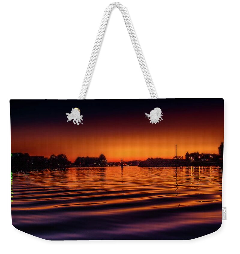 Victoria Weekender Tote Bag featuring the photograph Victoria at Night by Patrick Boening