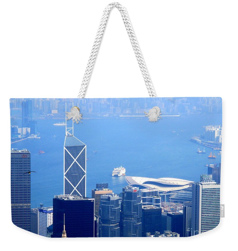 Hong Kong Weekender Tote Bag featuring the photograph Victoria Peak 2 by Randall Weidner