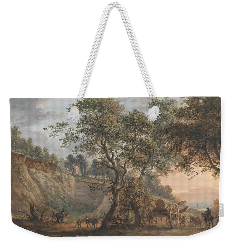Paul Sandby Weekender Tote Bag featuring the painting View at Charlton, Kent by Paul Sandby