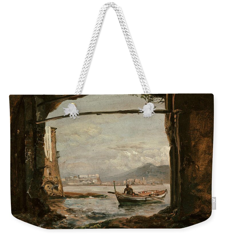 Johan Christian Dahl Weekender Tote Bag featuring the painting View from a Grotto Near Posillipo by Johan Christian Dahl