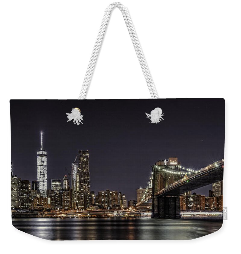 Brooklyn Weekender Tote Bag featuring the photograph View from Brooklyn Bridge Park by Theodore Jones
